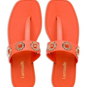 BRAND NEW LARROUDE Women's Orange Sandals SIZE 8.0 fits 7.5